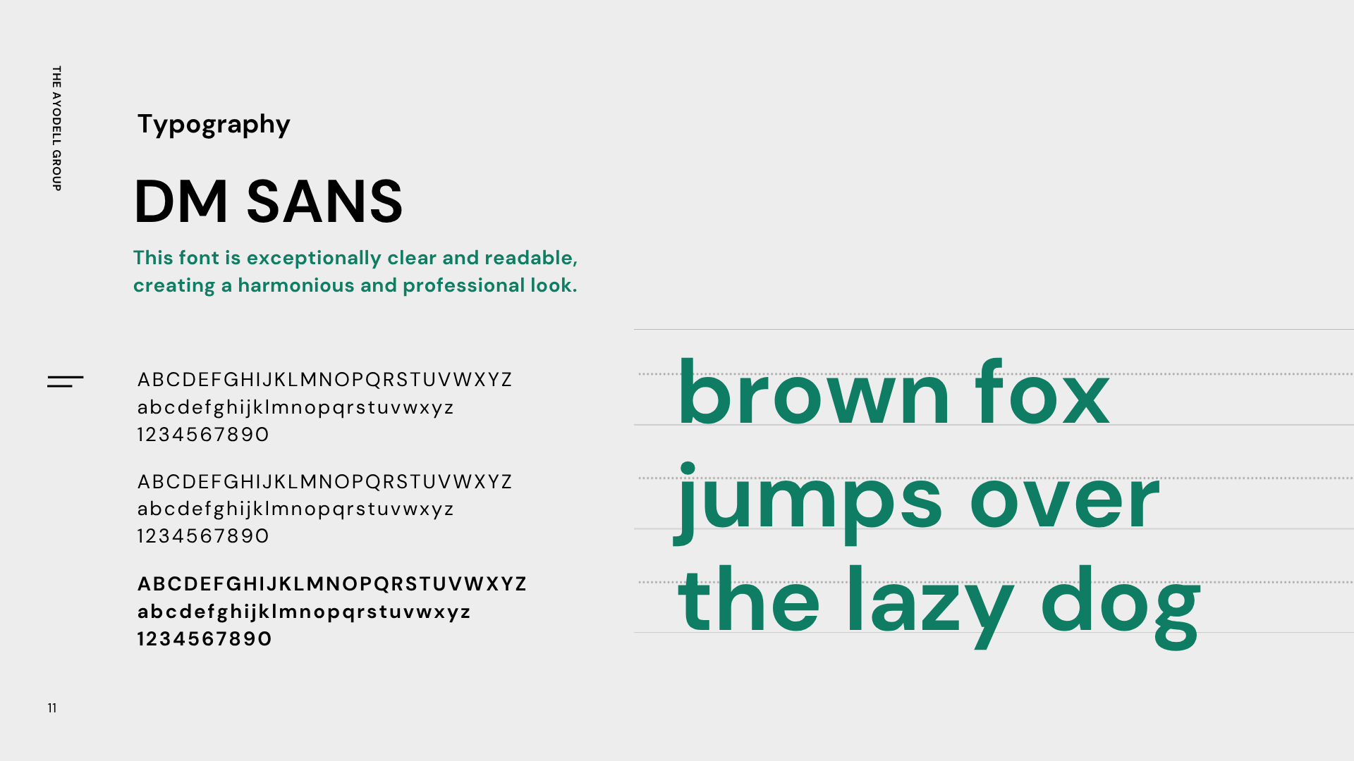 The Ayodell Group typography system