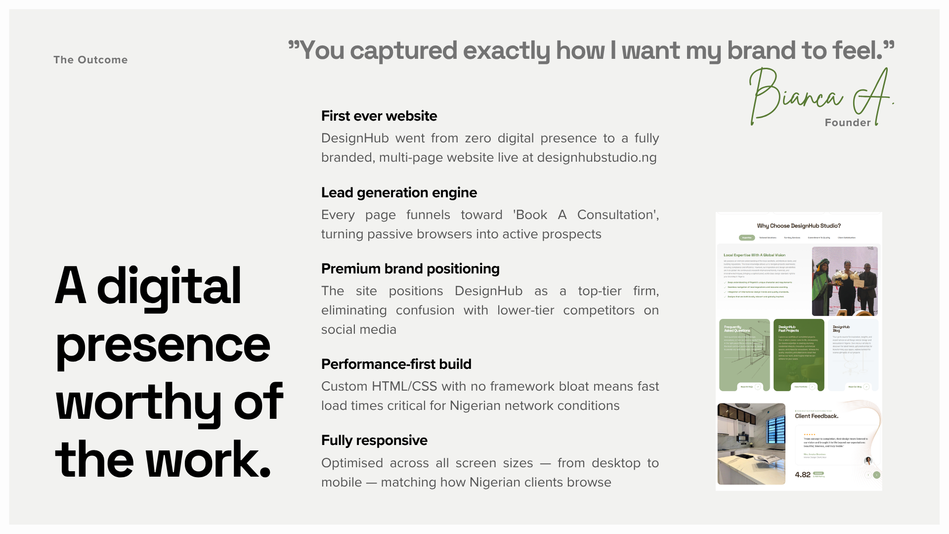 DesignHub project outcome visual
