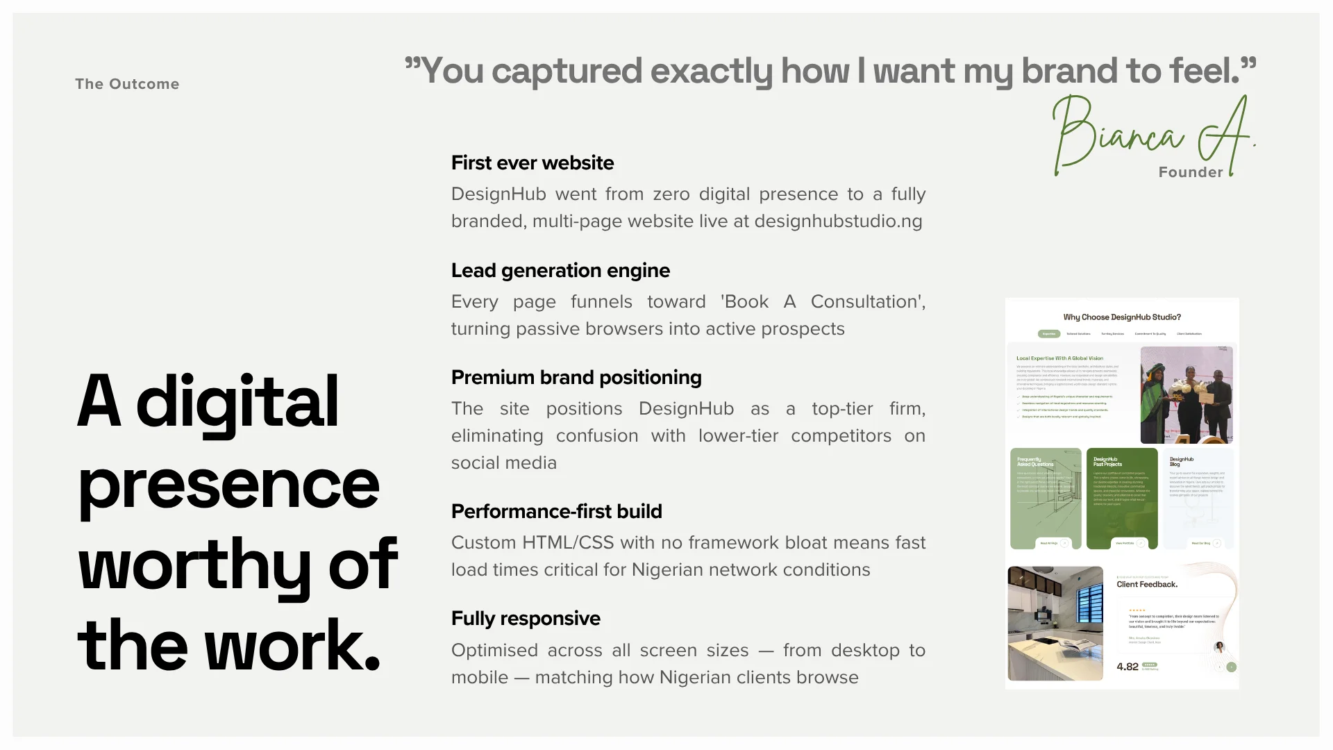 DesignHub project outcome visual