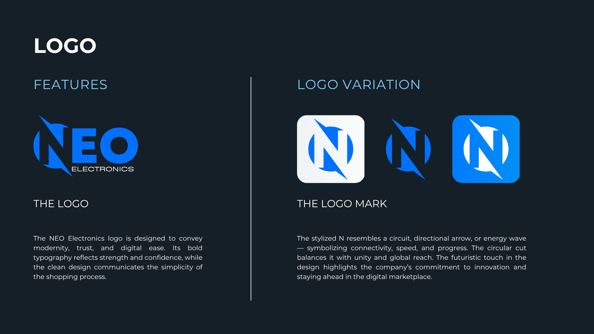 NEO Electronics brand identity overview