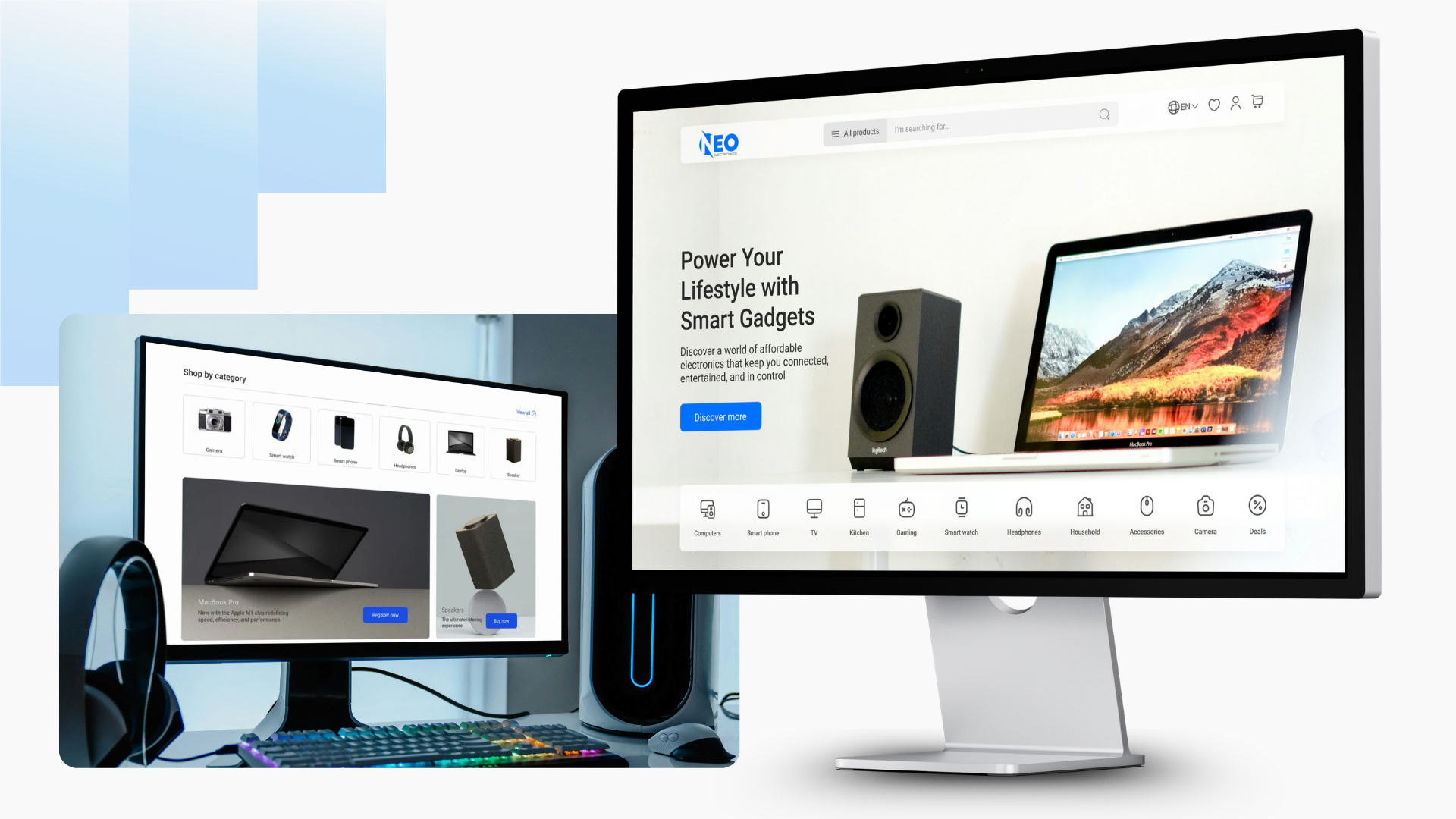 NEO Electronics e-commerce website mockup
