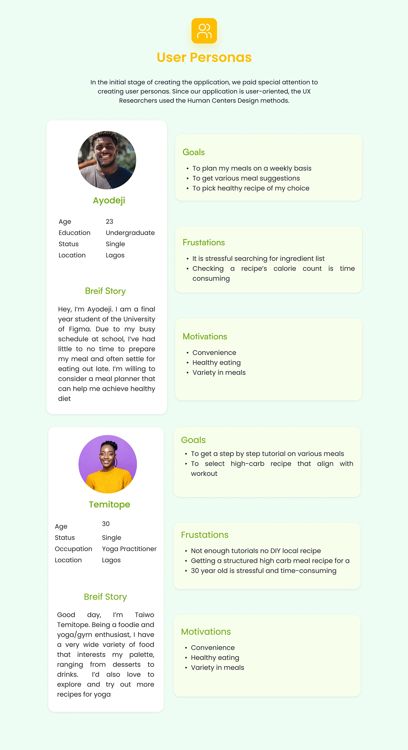 HiChef app screens for grocery ordering and recipe details