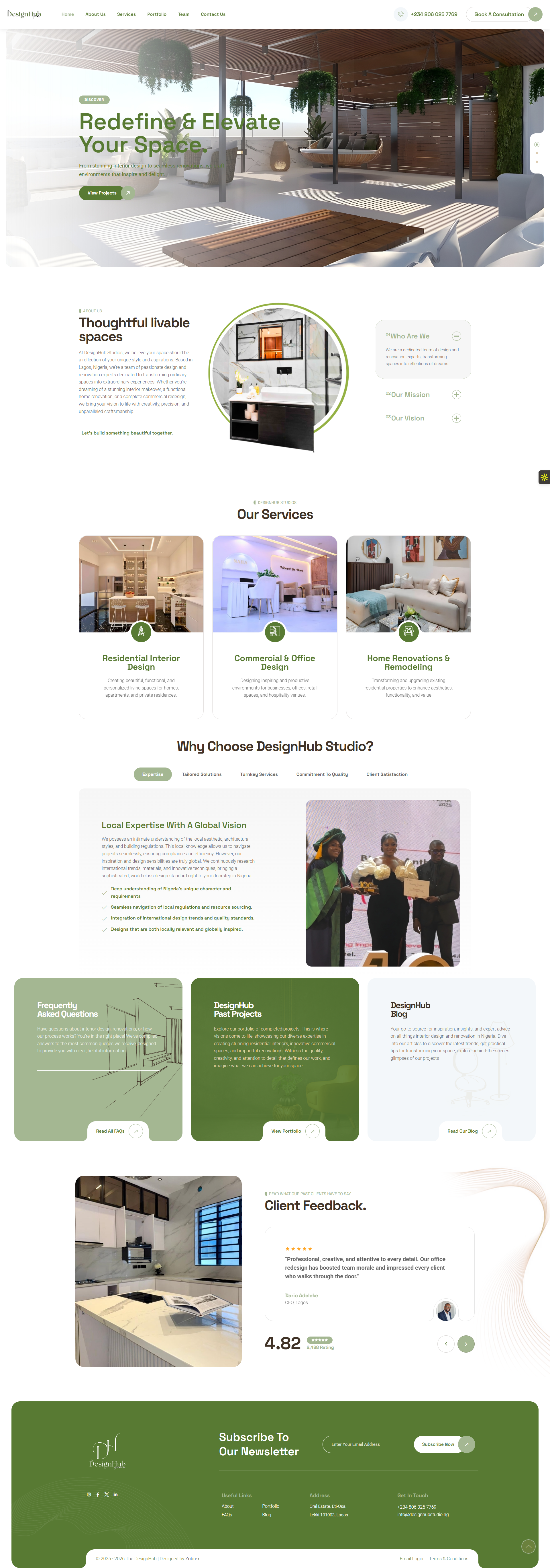 Full-page screenshot of designhubstudio.ng