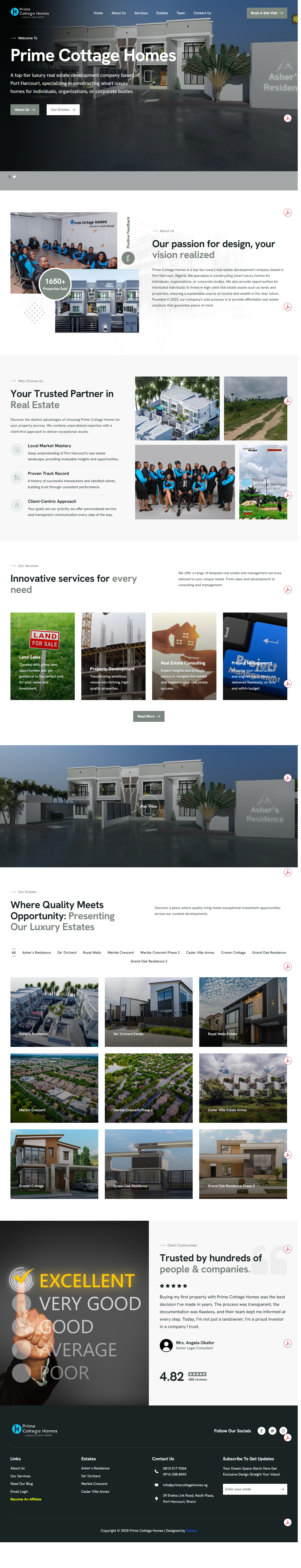 Full-page screenshot of primecottagehomes.ng