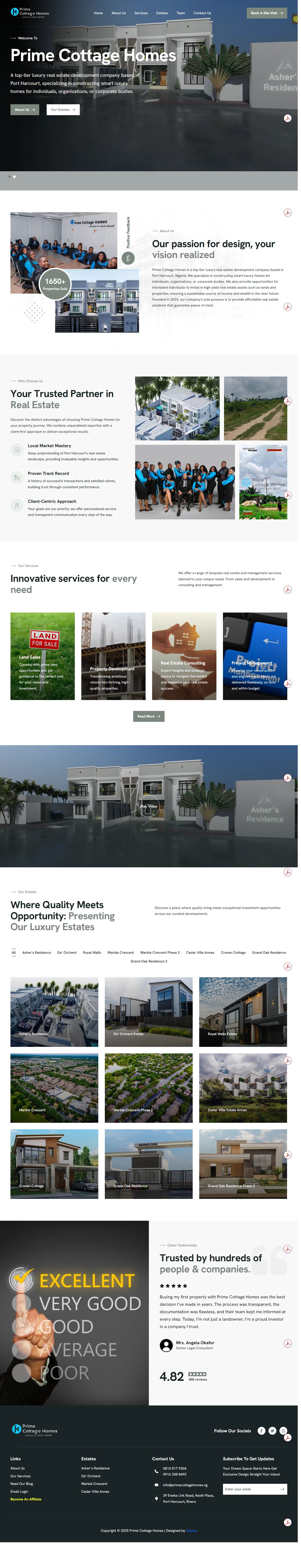 Full-page screenshot of primecottagehomes.ng